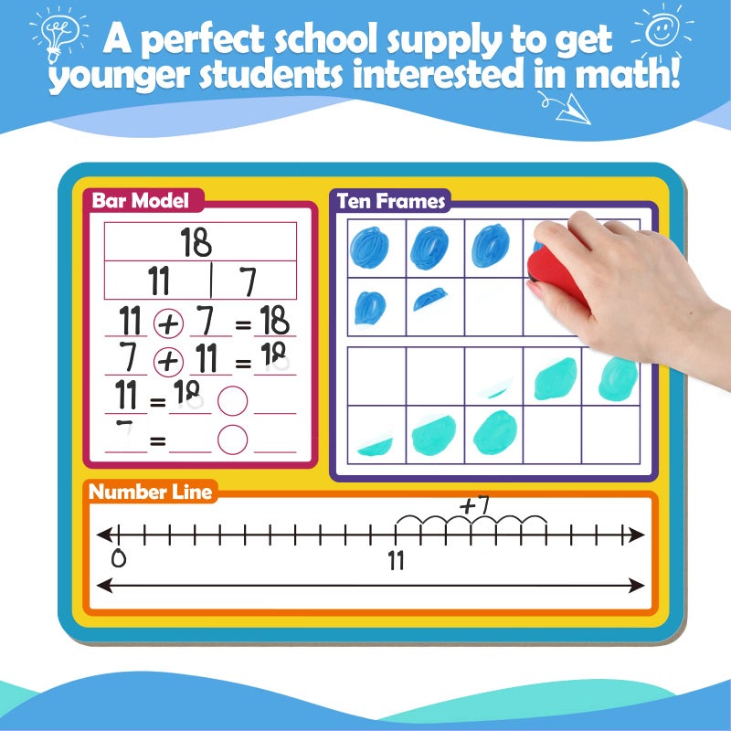 Aizweb Dry Erase Number Line Whiteboard  9"" x 12"" Double-Sided 120 Number Chart  Math Manipulatives White Board for Kids Students  Classroom and Home  Small White Board Dry Erase (Number Line) - Image 4